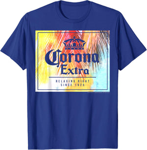 Officially Licensed Corona Extra Square Logo Graphic T-Shirt - T-Shirt | Royal