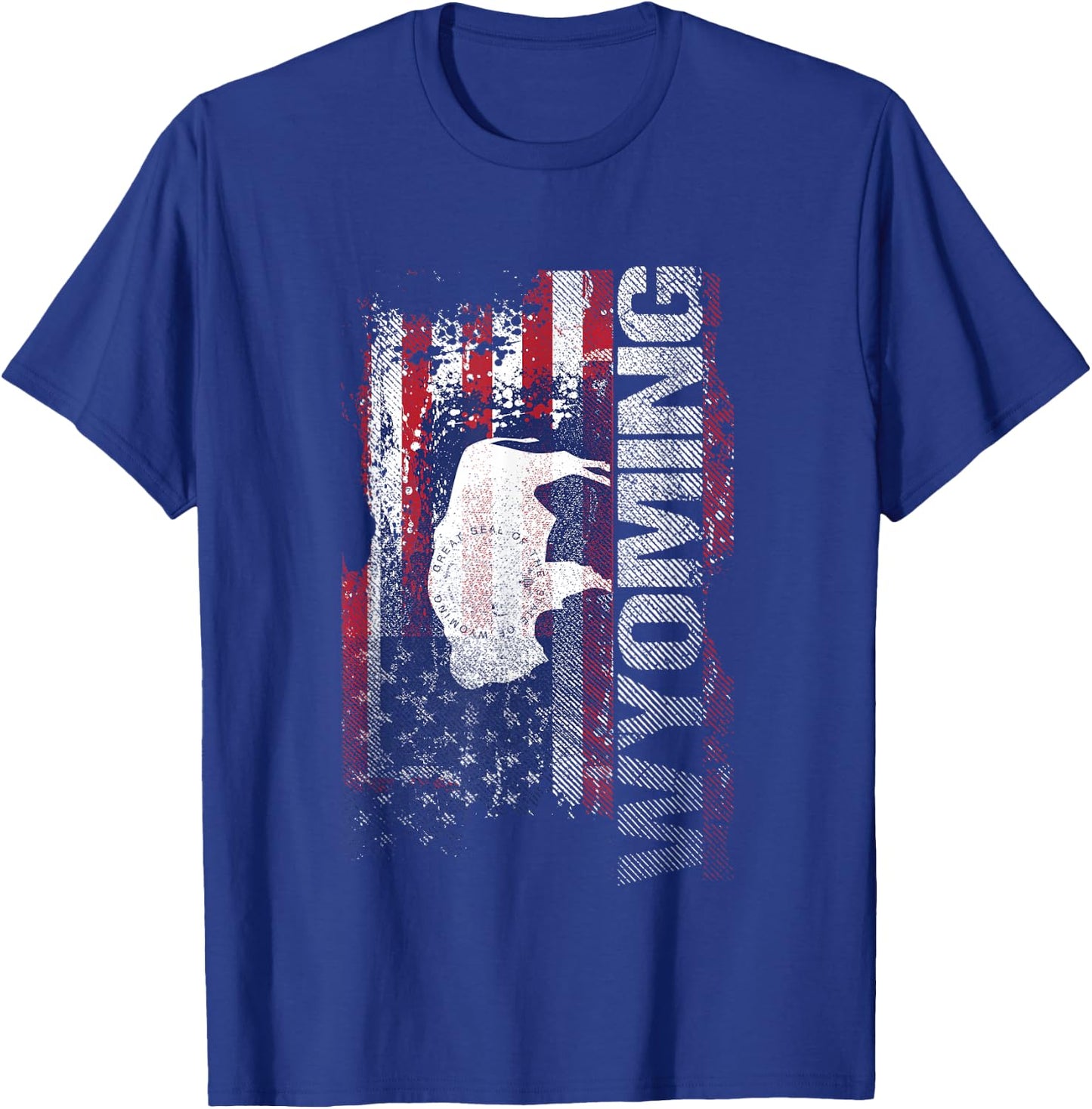 Wyoming State USA Flag Souvenir Gift T-Shirt - T-Shirt | Royal