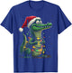 Funny Christmas Gator Santa Alligator With Santa Hat T-Shirt - T-Shirt | Royal