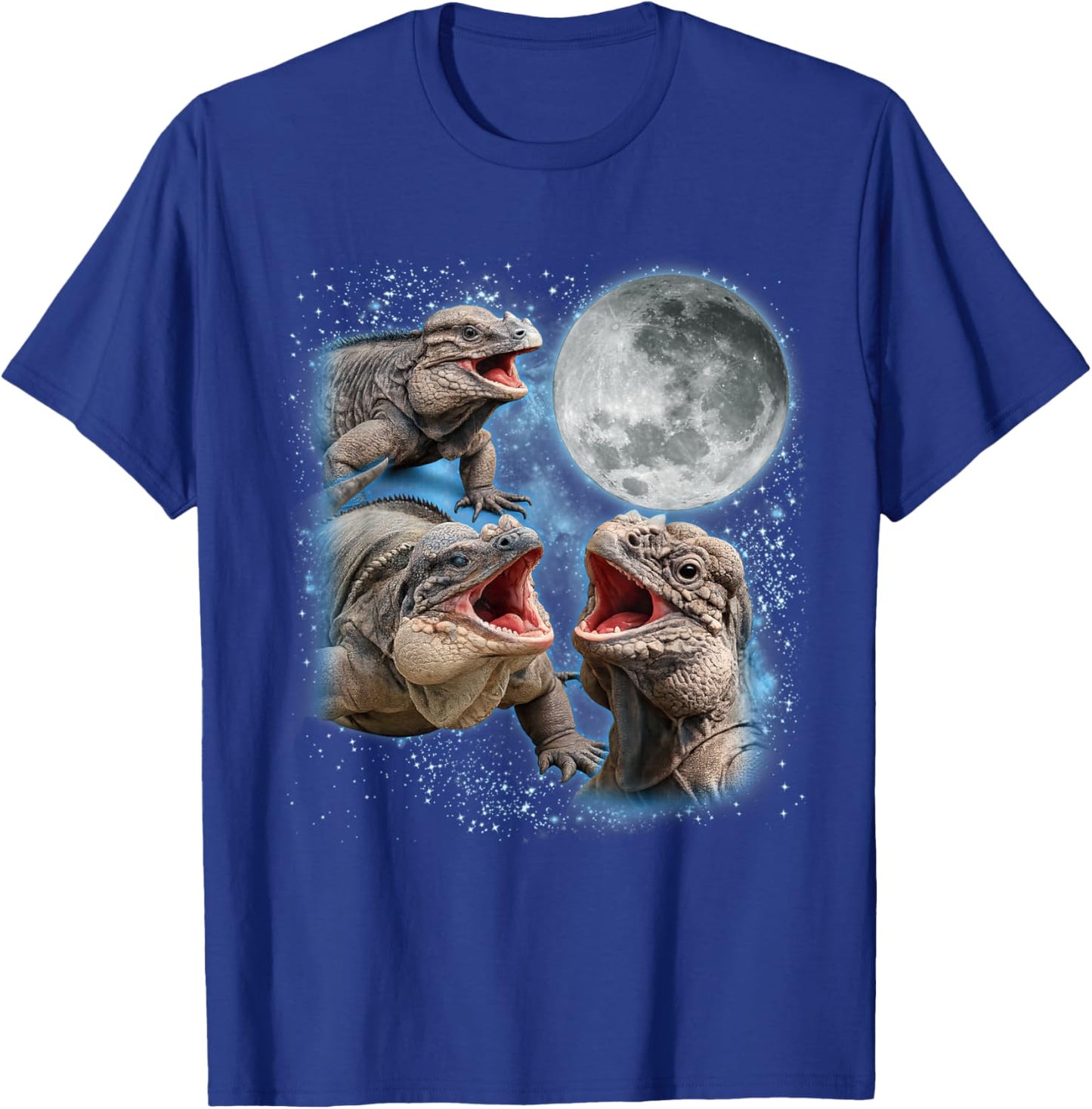 Rhino Iguana Lover Galaxy Moon Reptile Wildlife Zoologist T-Shirt - T-Shirt | Royal