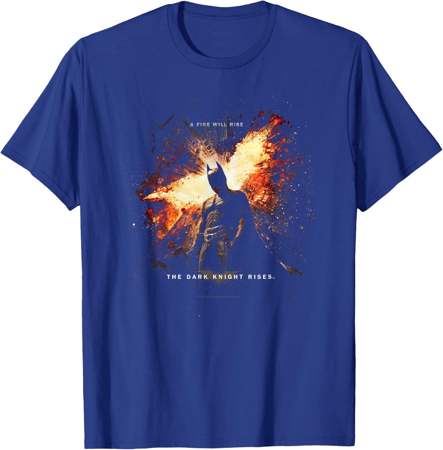 Batman Dark Knight Rises Fire Will Rise T-Shirt - T-Shirt | Royal