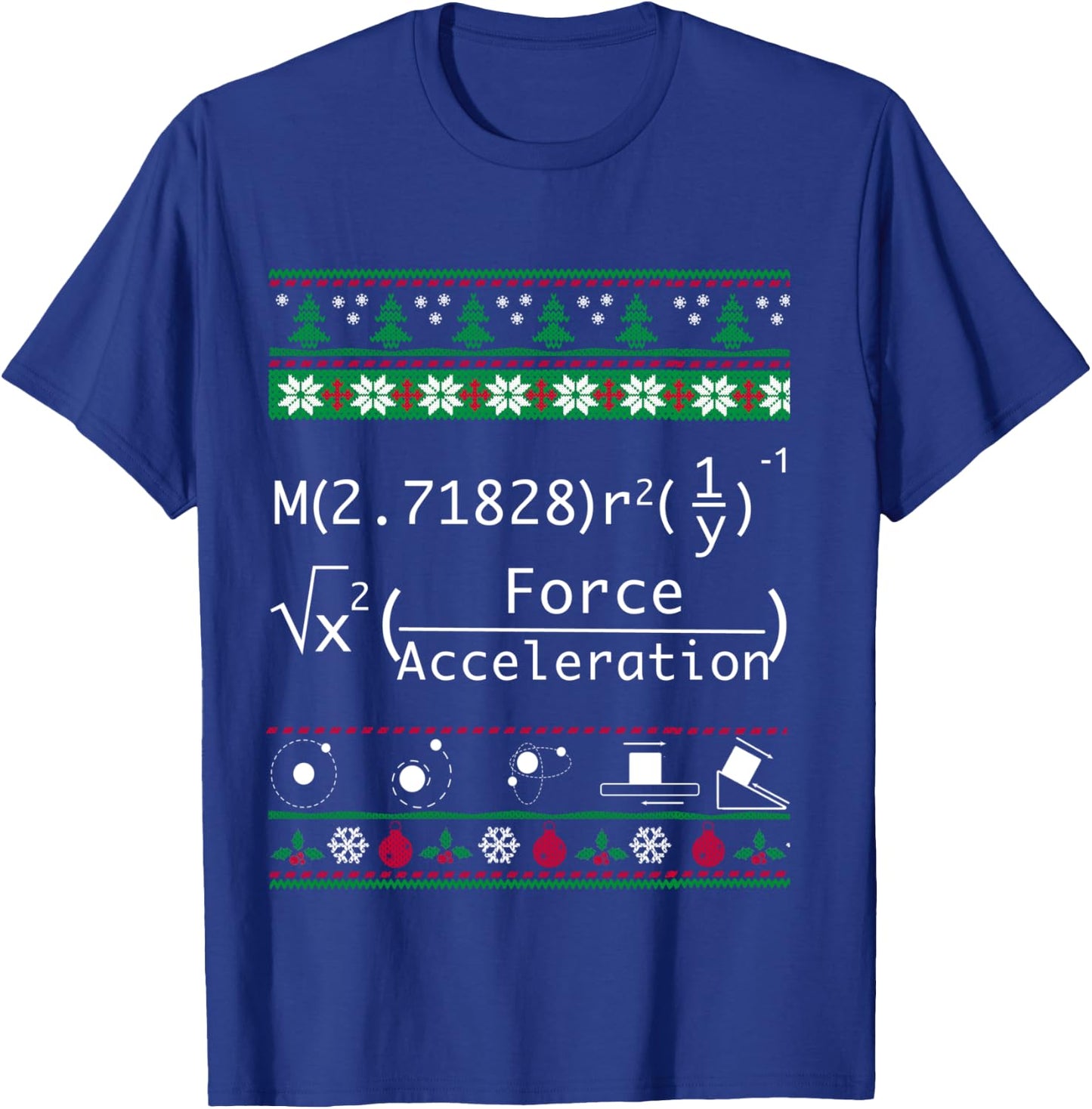 Funny Physics Christmas Sweater Shirt-Merry Xmas in Physics T-Shirt - T-Shirt | Royal