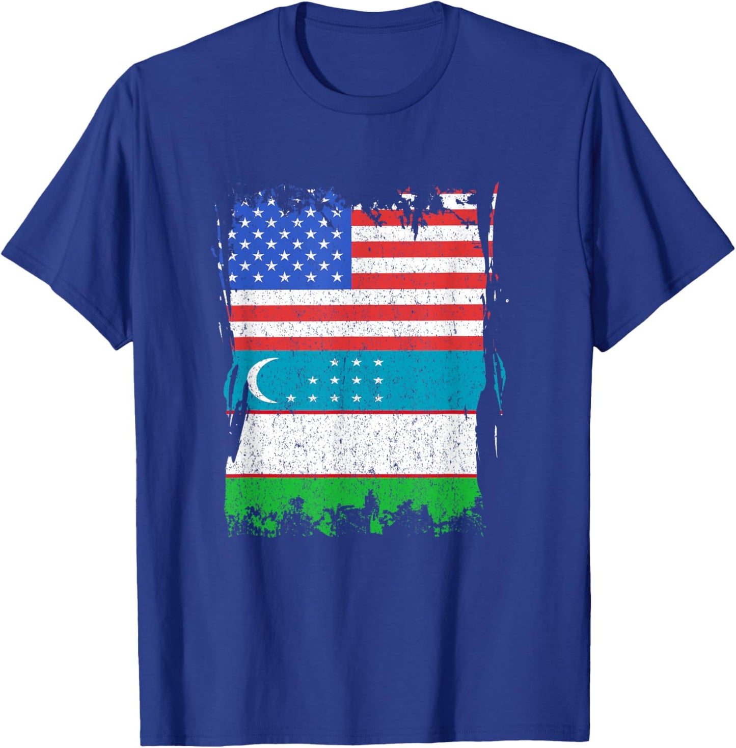 Uzbekistan Flag USA Uzbek Pride Uzbek Roots Uzbek Flag T-Shirt - T-Shirt | Royal