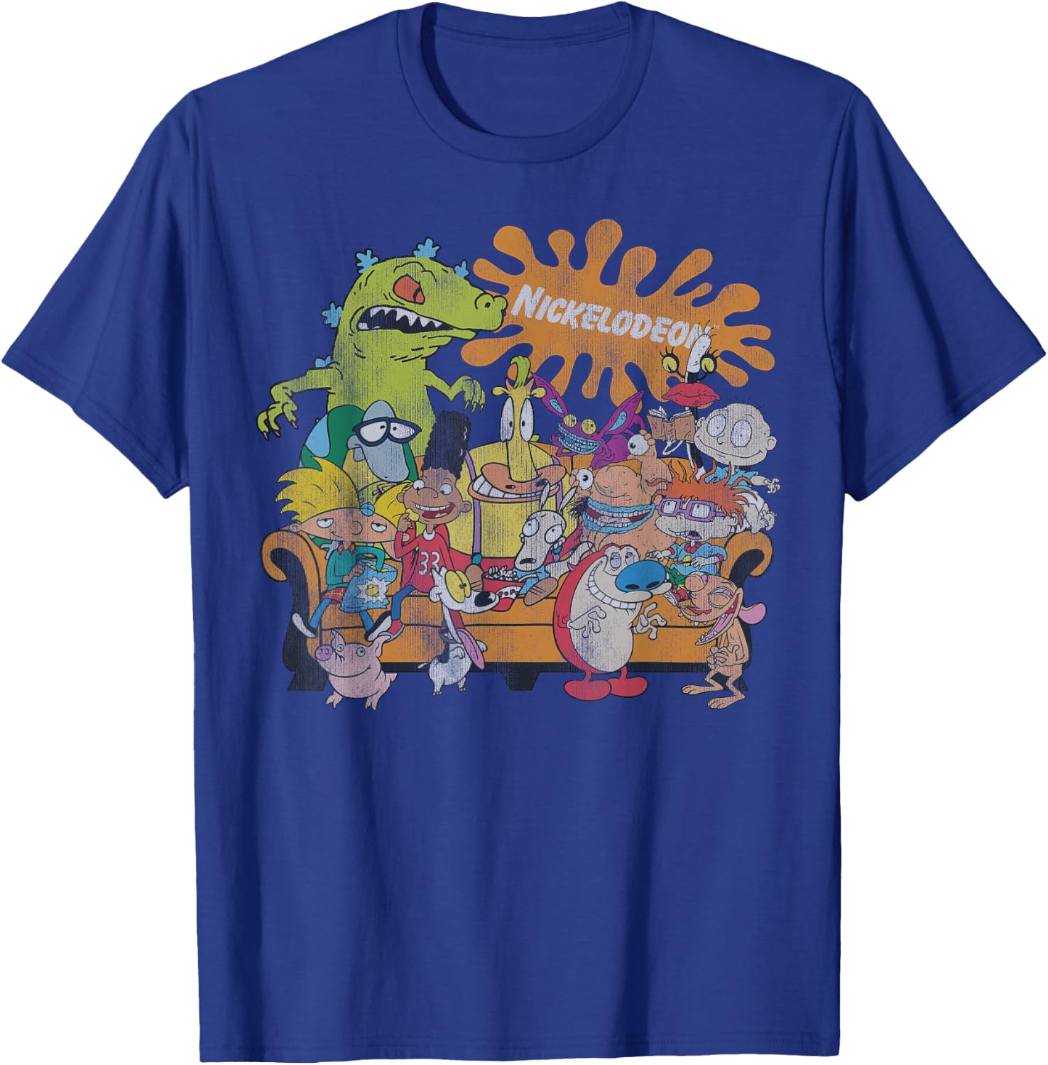 Nickelodeon Classic 90s Character Group Shot T-Shirt - T-Shirt | Royal