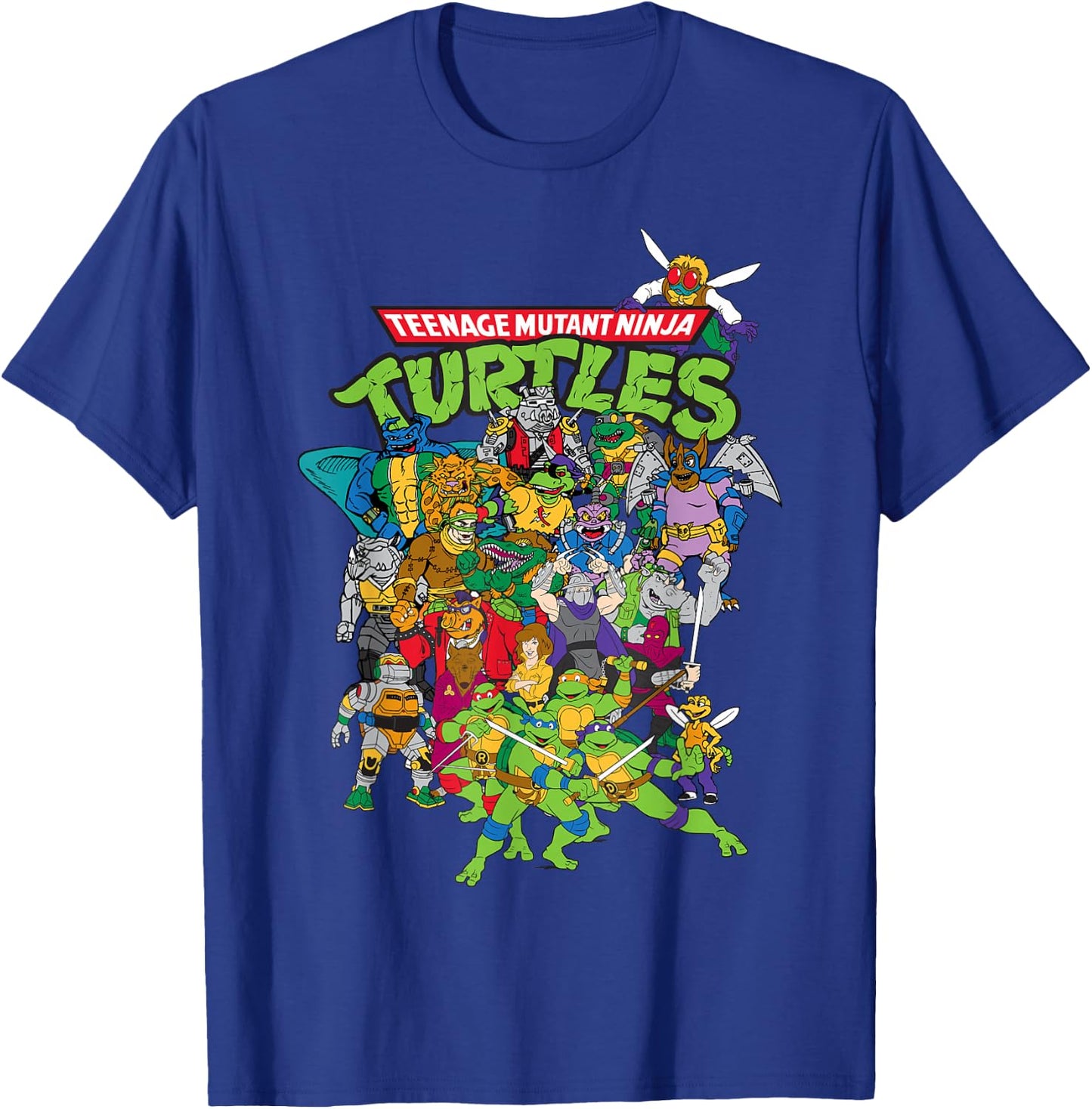 Teenage Mutant Ninja Turtles Large Character Group T-Shirt - T-Shirt | Royal