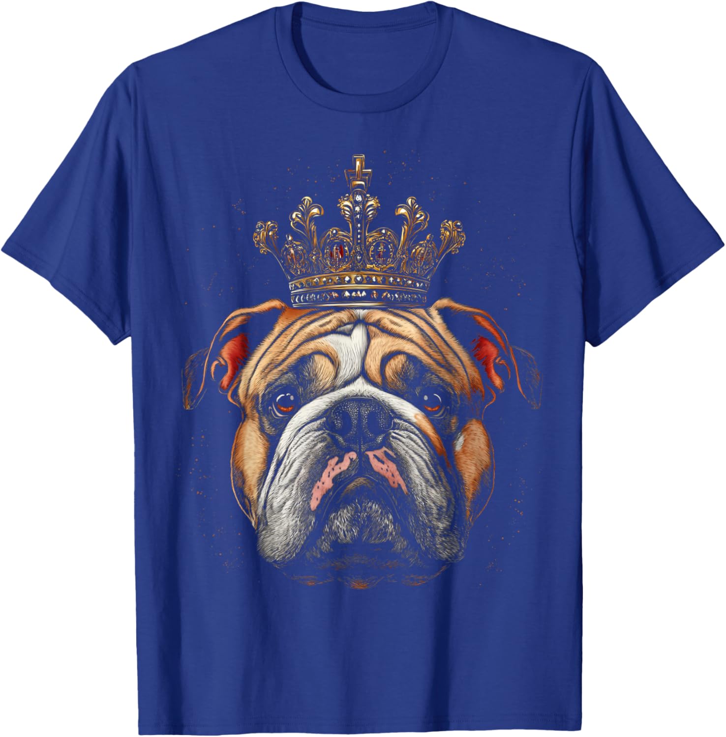 English Bulldog Queen King Crown T-Shirt - T-Shirt | Royal