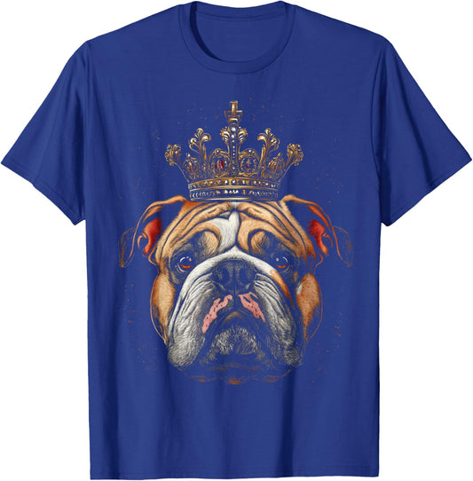 English Bulldog Queen King Crown T-Shirt - T-Shirt | Royal