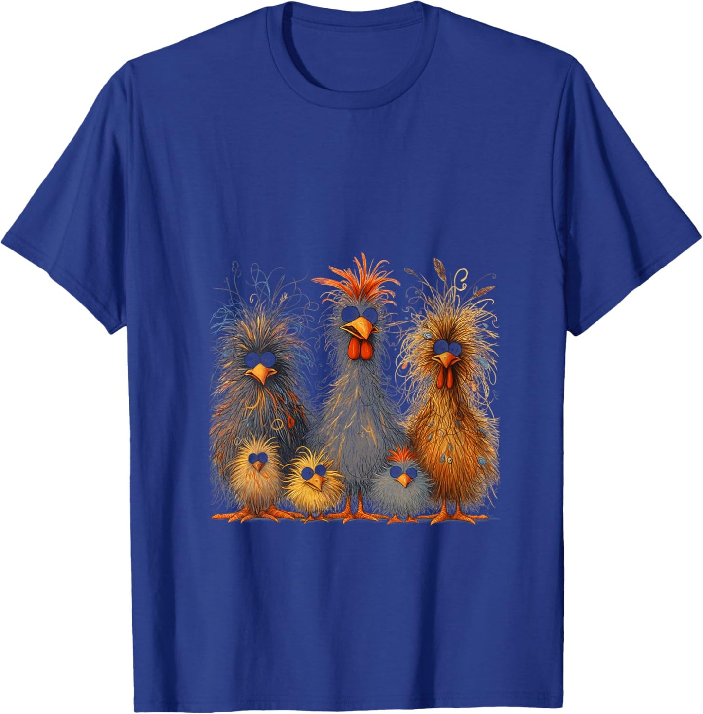 Eagerlys Colorful Funny Chicken Art, Women Kids V-Neck T-Shirt - T-Shirt | Royal