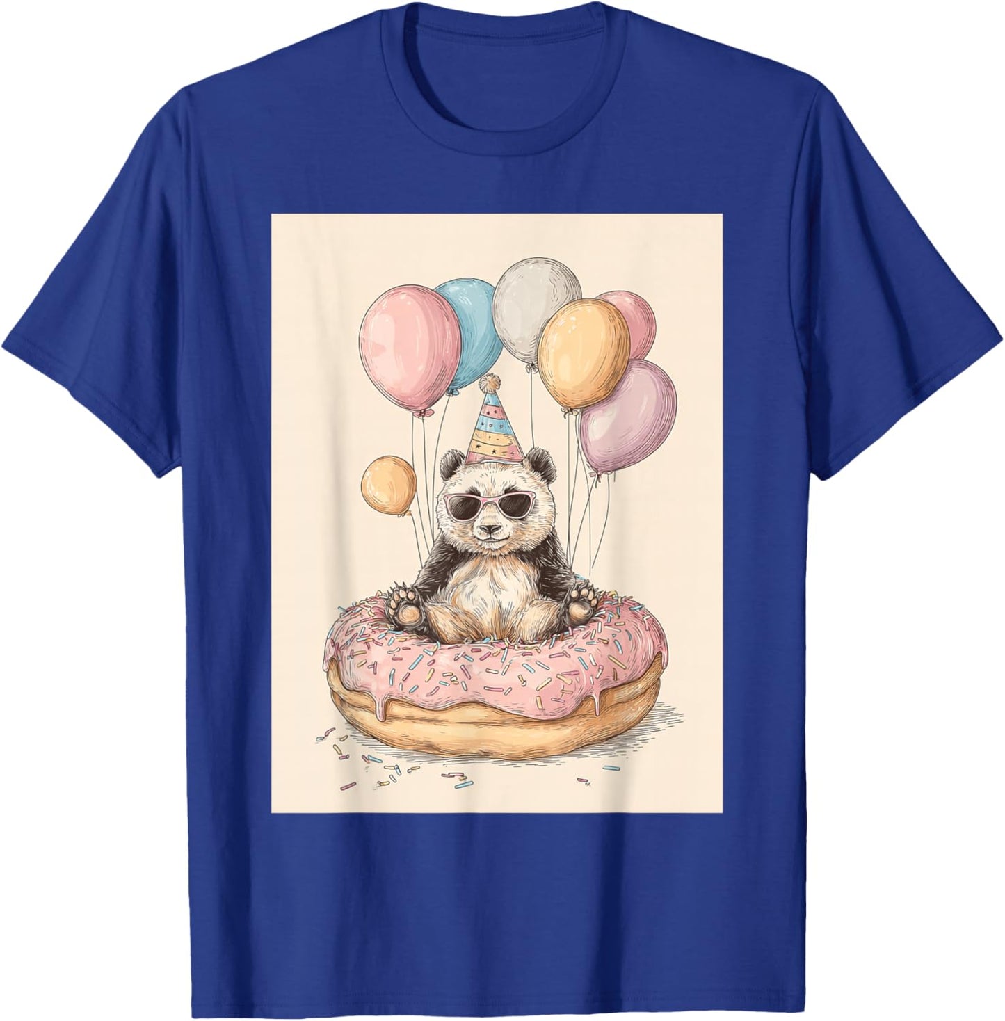 Funny Birthday Party Panda Teen Boys Girls T-Shirt - T-Shirt | Royal