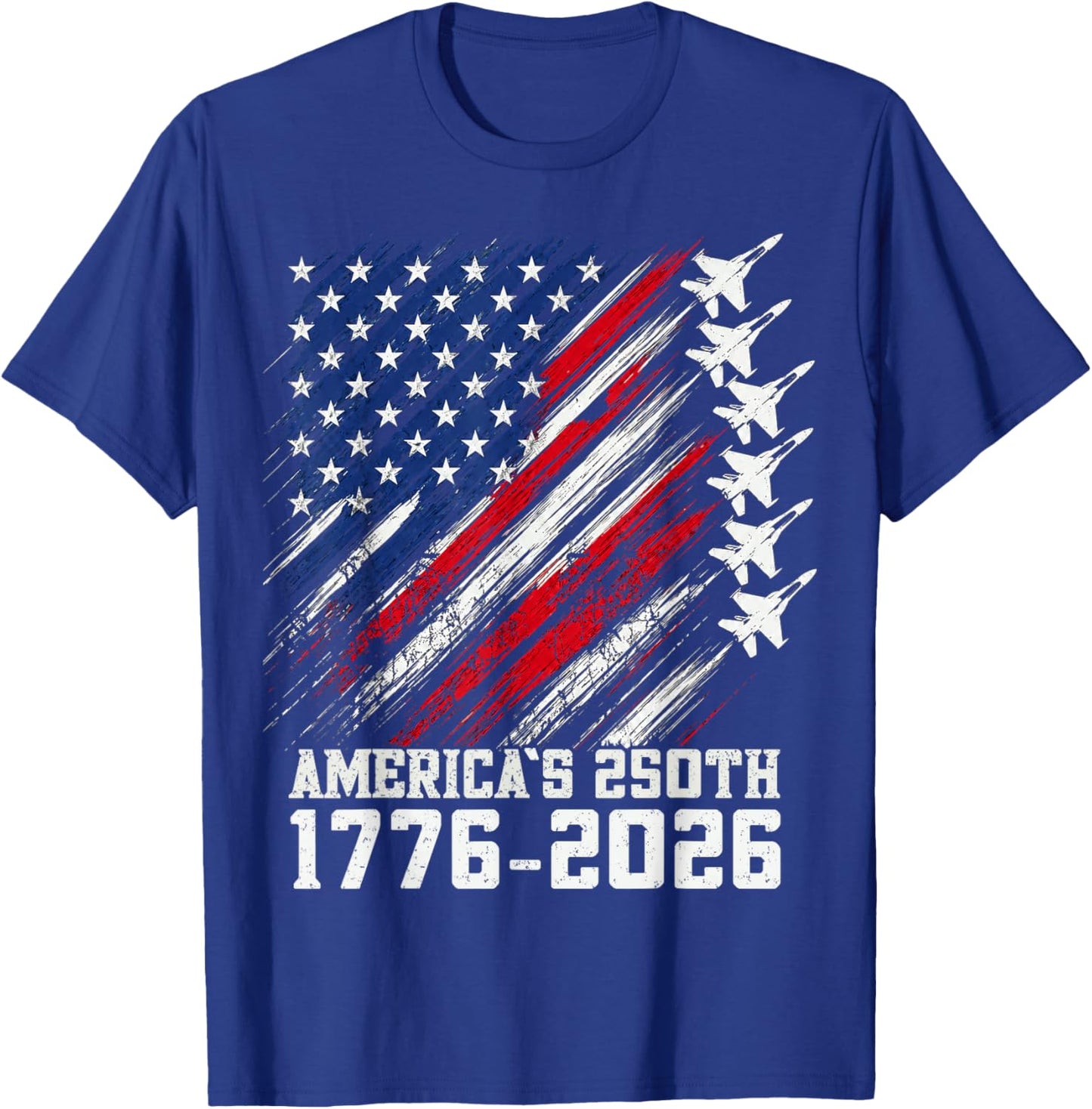 250 Year American Anniversary Fighter Jets 4th of July Boys T-Shirt - T-Shirt | Royal