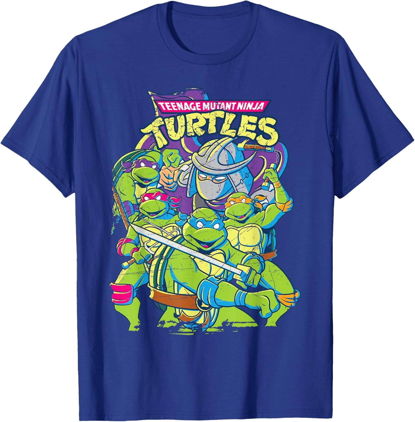 Teenage Mutant Ninja Turtles Fight with Shredder T-Shirt - T-Shirt | Royal