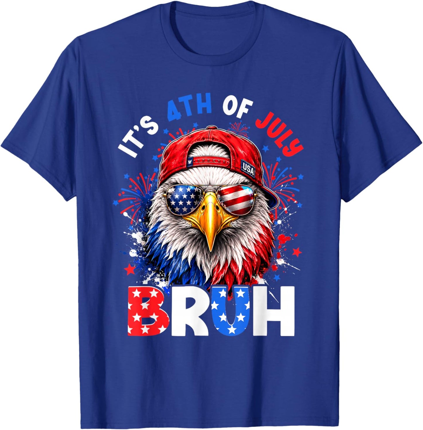 Bruh Eagles USA American Patriotic Fourth of July Men Boys T-Shirt - T-Shirt | Royal