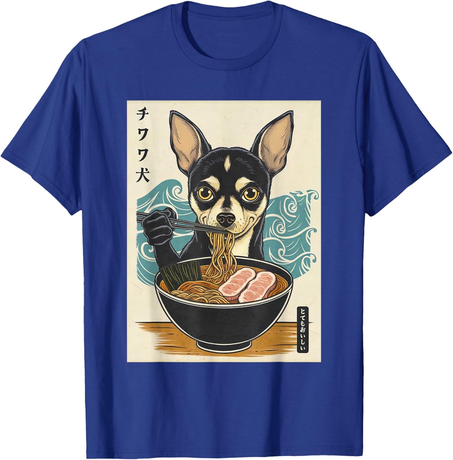 Dog Ramen Japanese Anime Cute Kawaii Chihuahua Eat Ramen T-Shirt - T-Shirt | Royal