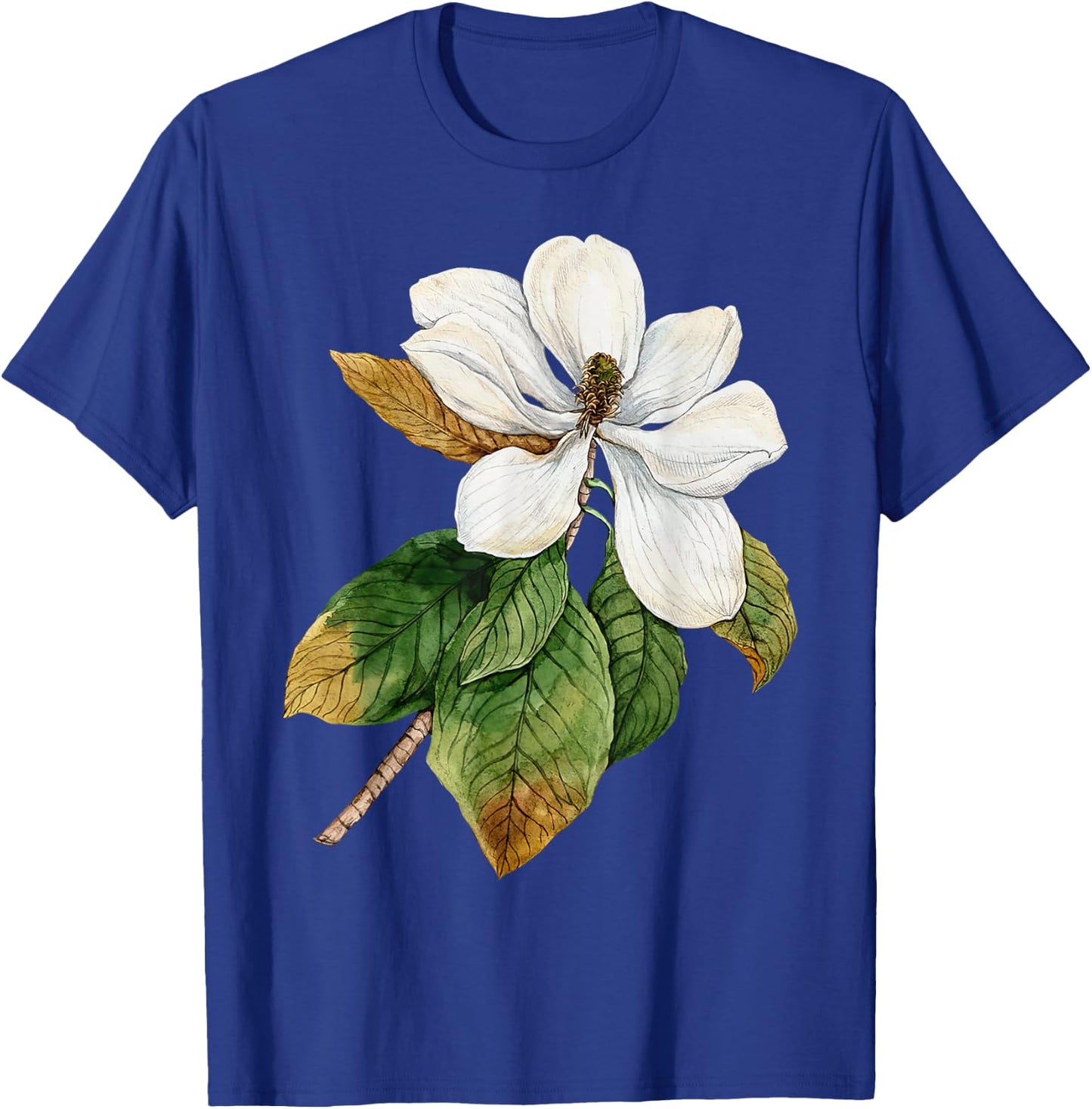 Vintage Magnolia Flower Botanical Illustration Plant Lover T-Shirt - T-Shirt | Royal