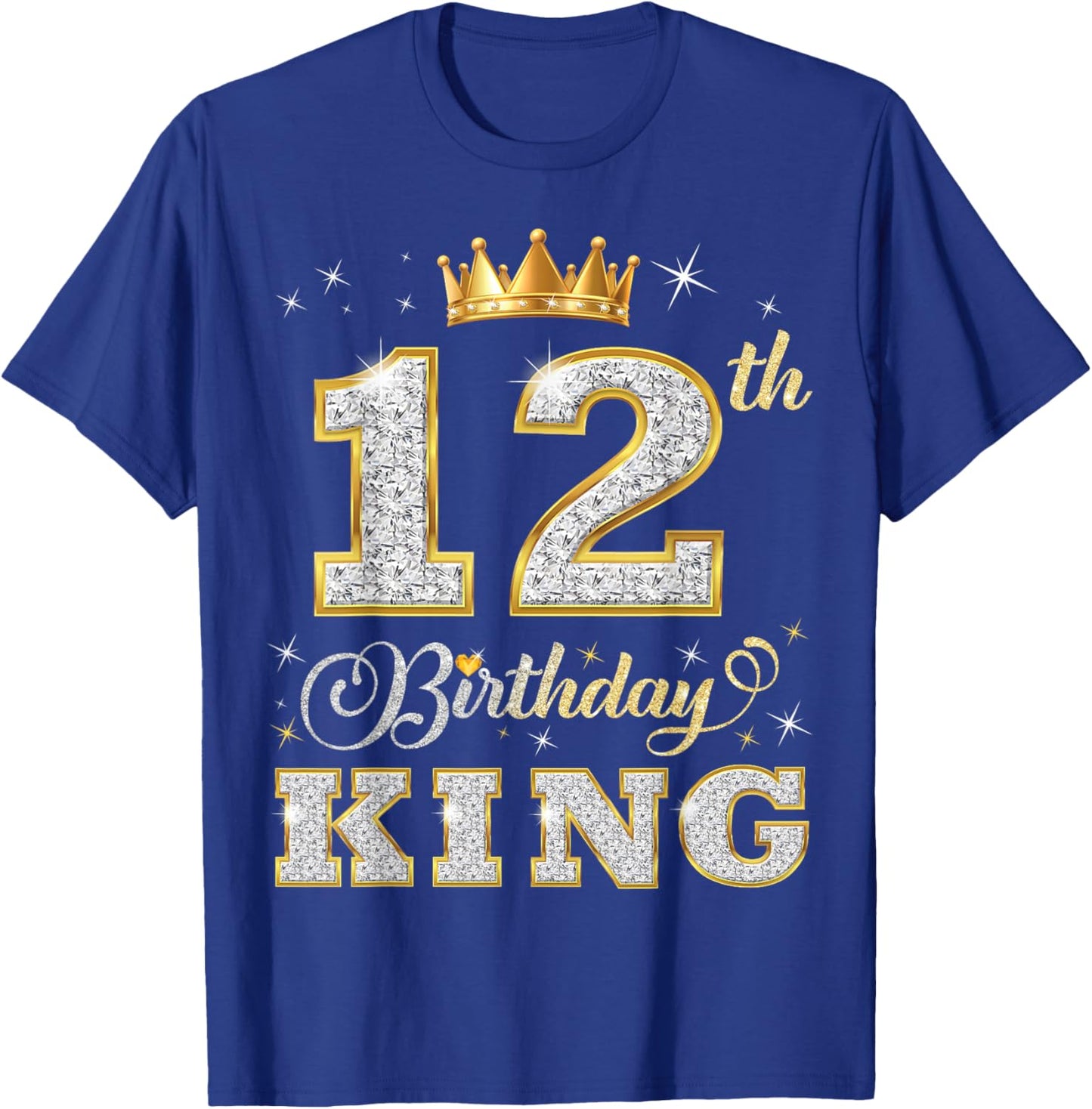 12th Birthday King 12 Years Old Birthday Party T-Shirt - T-Shirt | Royal