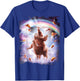 Laser Eyes Space Cat Riding Sloth Llama - Rainbow T-Shirt - T-Shirt | Royal