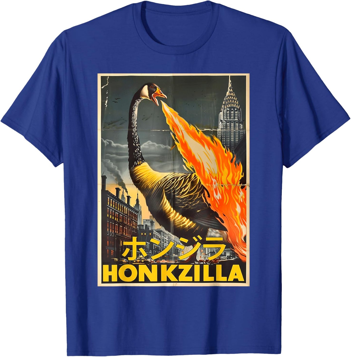 Wave Honkzilla Goose Retro Japanese T-Shirt - T-Shirt | Royal