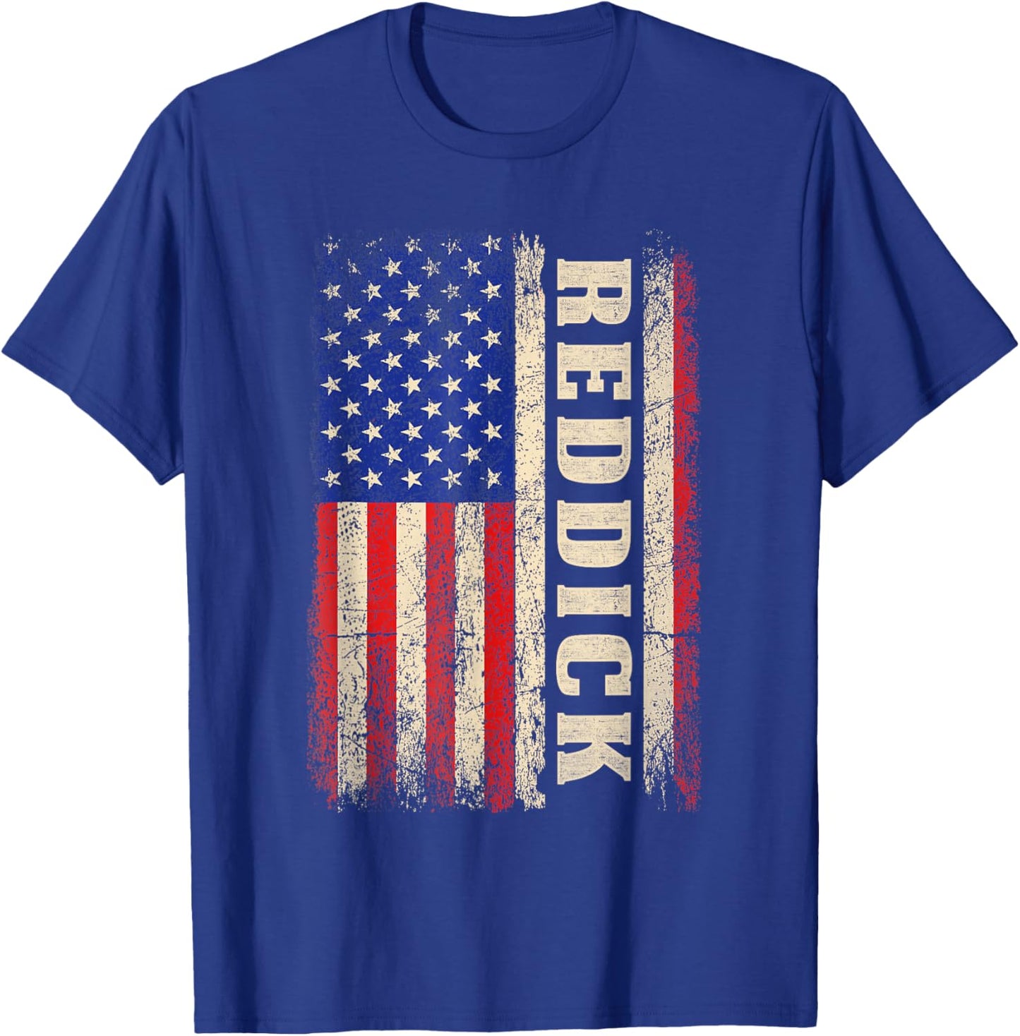 REDDICK Last Name Shirt REDDICK Name American Flag T-Shirt - T-Shirt | Royal