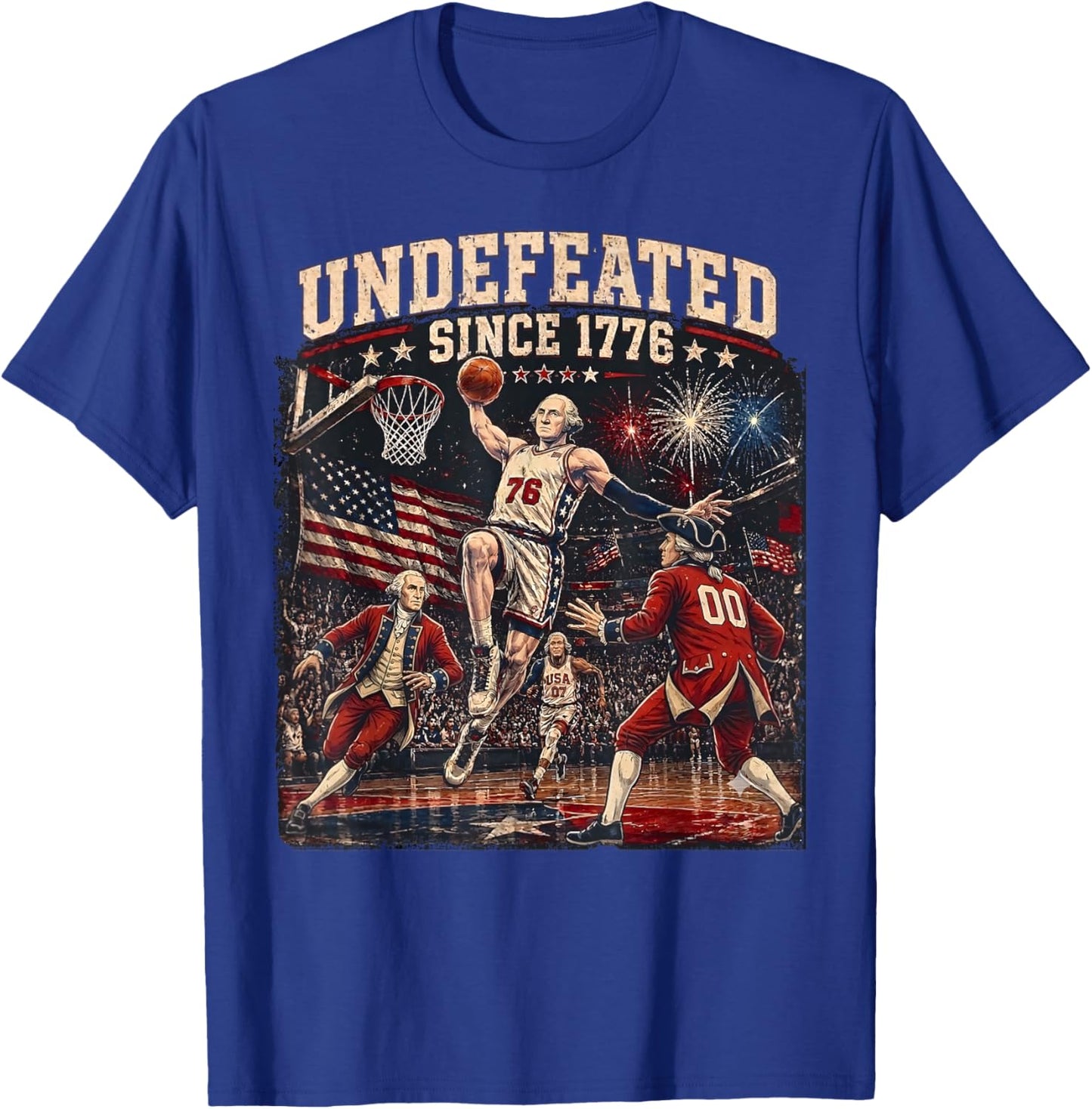 George Washington Undefeated Since 1776 Basketball USA T-Shirt - T-Shirt | Royal