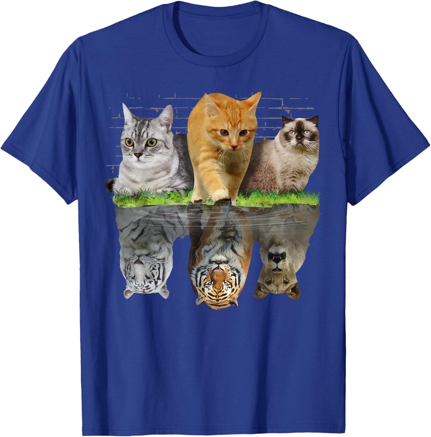Fun Cat Reflection Gift Design Idea T-Shirt - T-Shirt | Royal