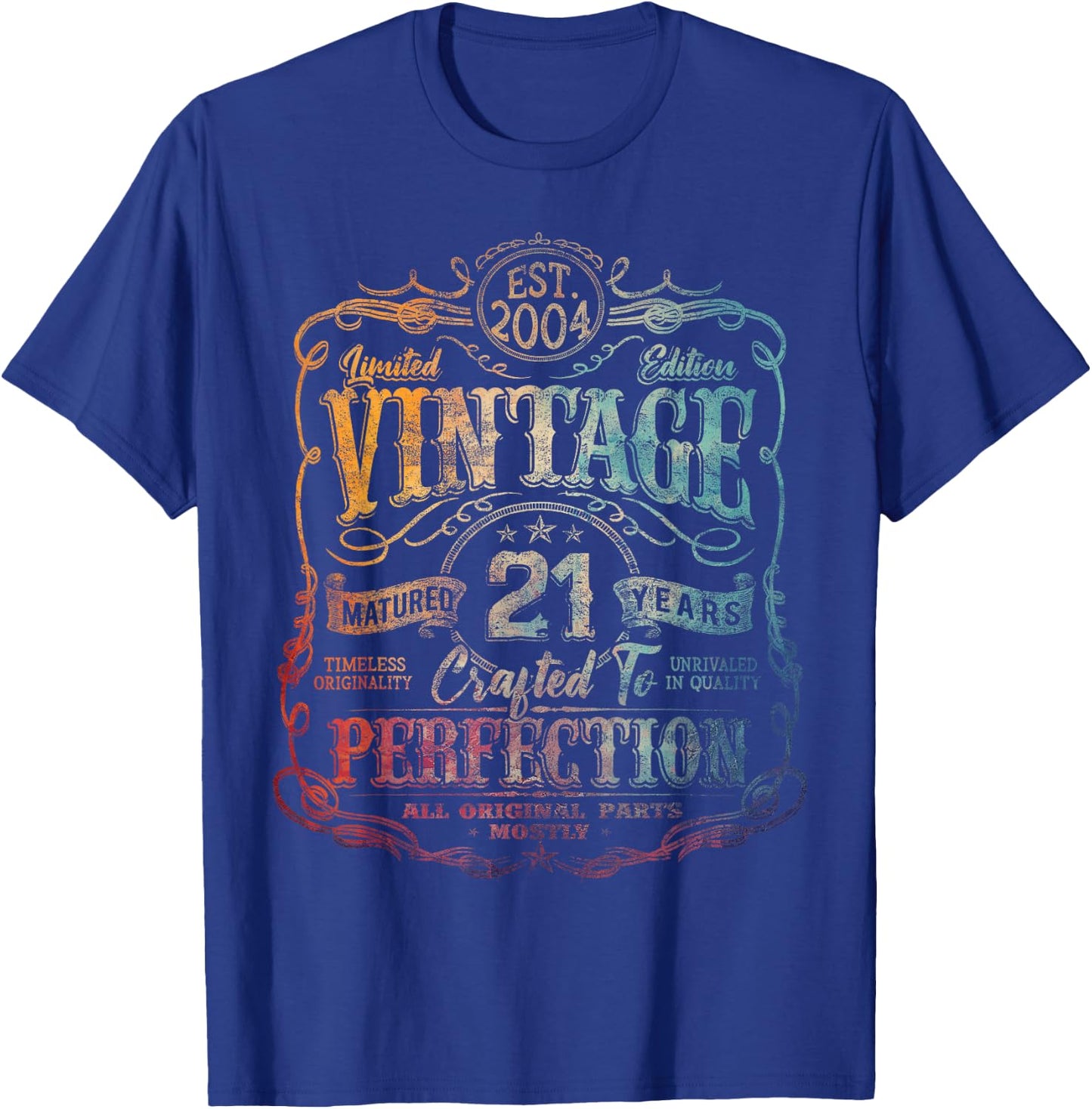 Vintage 2004 Limited Edition Shirt 21 Year Old 21st Birthday T-Shirt - T-Shirt | Royal