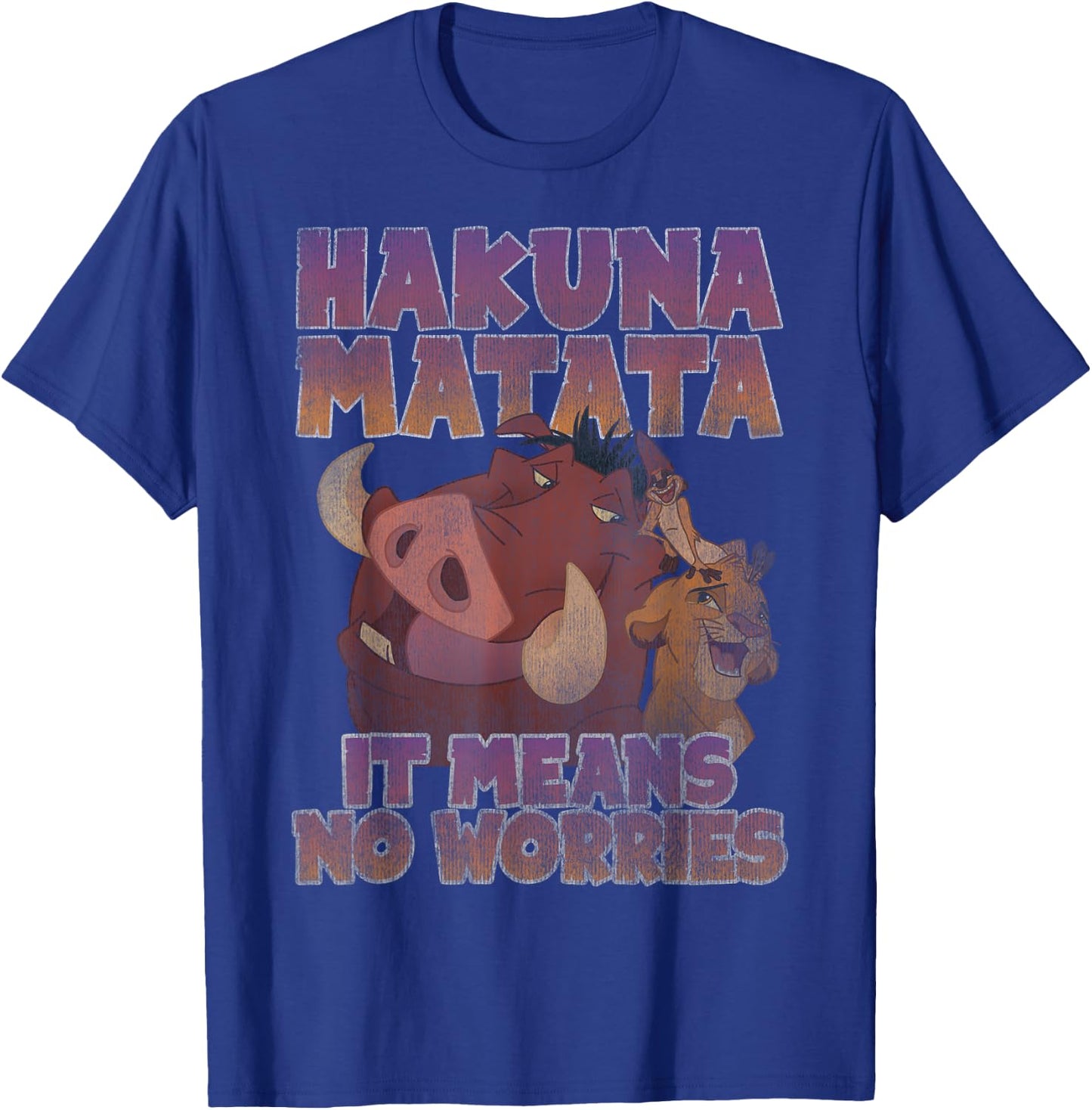Disney The Lion King Hakuna Matata Distressed Group Shot T-Shirt - T-Shirt | Royal