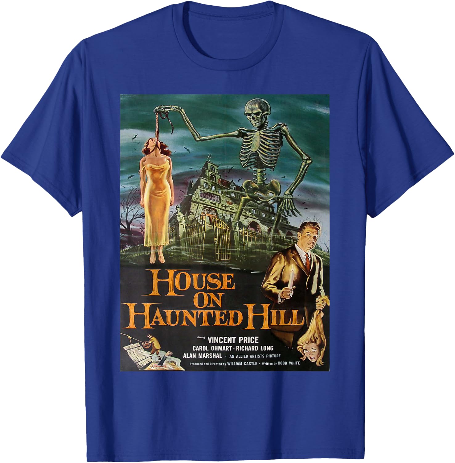 Vintage poster - House on Haunted Hill Retro T-Shirt - T-Shirt | Royal