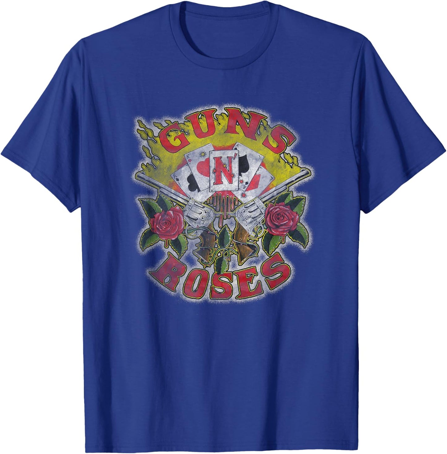 Guns N' Roses Official Cards Distress Small T-Shirt - T-Shirt | Royal