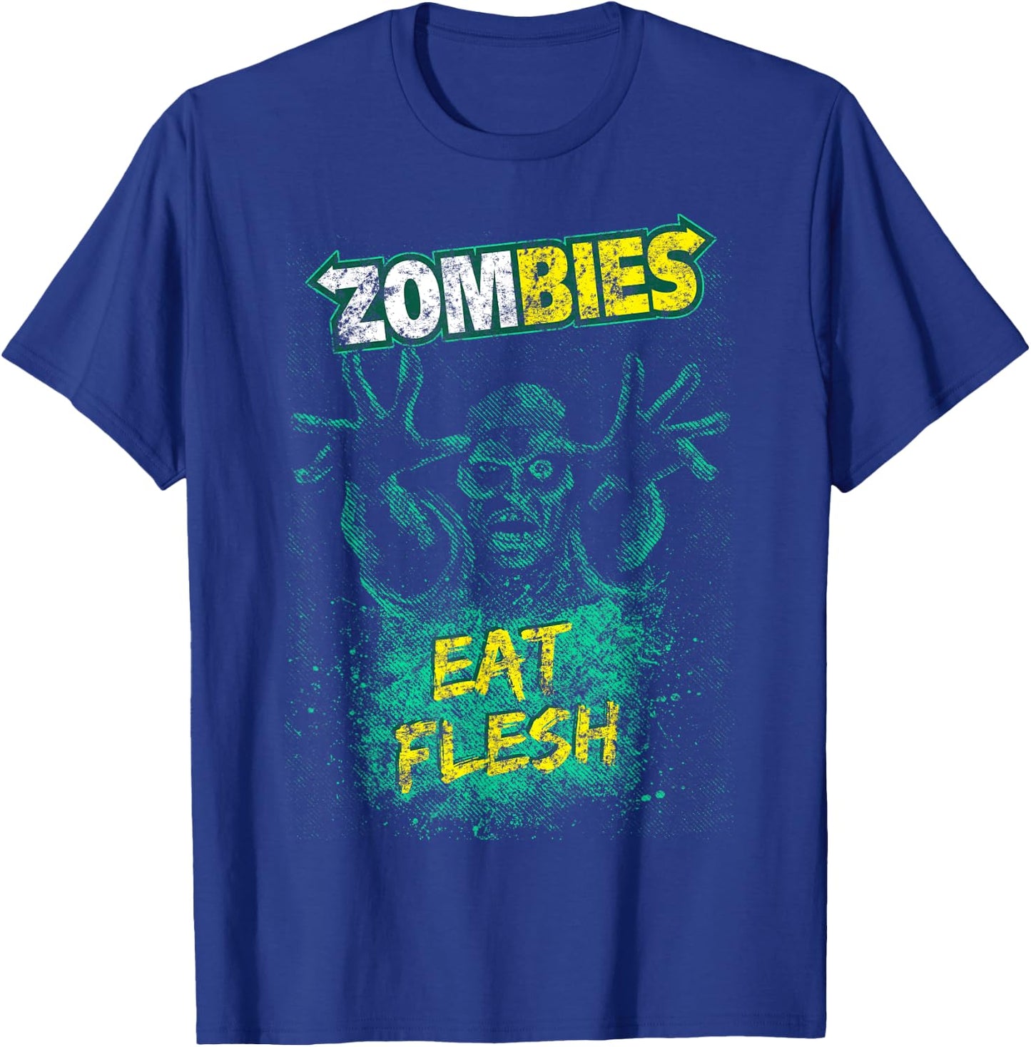 Funny Zombies Eat Flesh , Women & Kids Halloween T-Shirt - T-Shirt | Royal