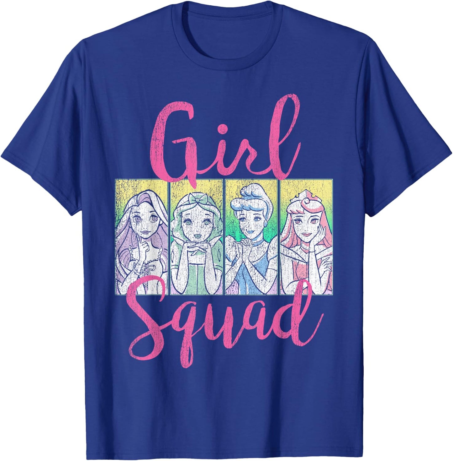 Disney Princess Girls Squad Group Shot Retro Graphic T-Shirt - T-Shirt | Royal