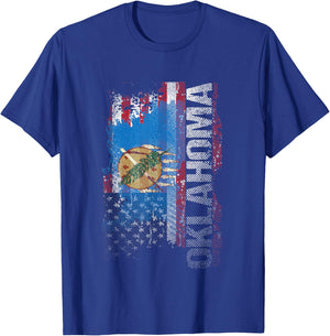 Oklahoma State USA Flag Souvenir Gift Women Kids Men T-Shirt - T-Shirt | Royal