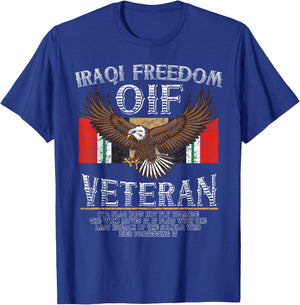 OIF Veteran Shirt- Operation Iraqi Freedom T-Shirt - T-Shirt | Royal