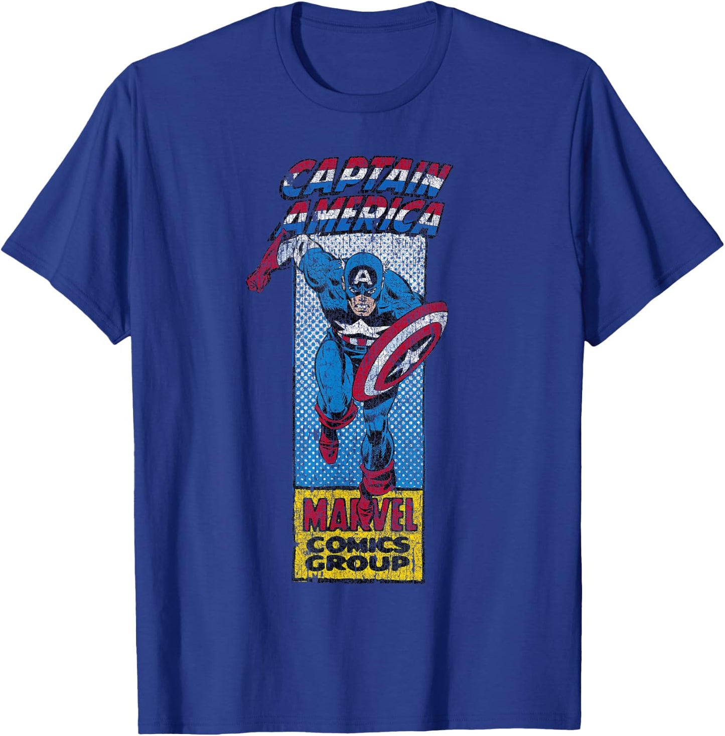 Marvel Captain America Avengers Retro Comic Strip T-Shirt - T-Shirt | Royal