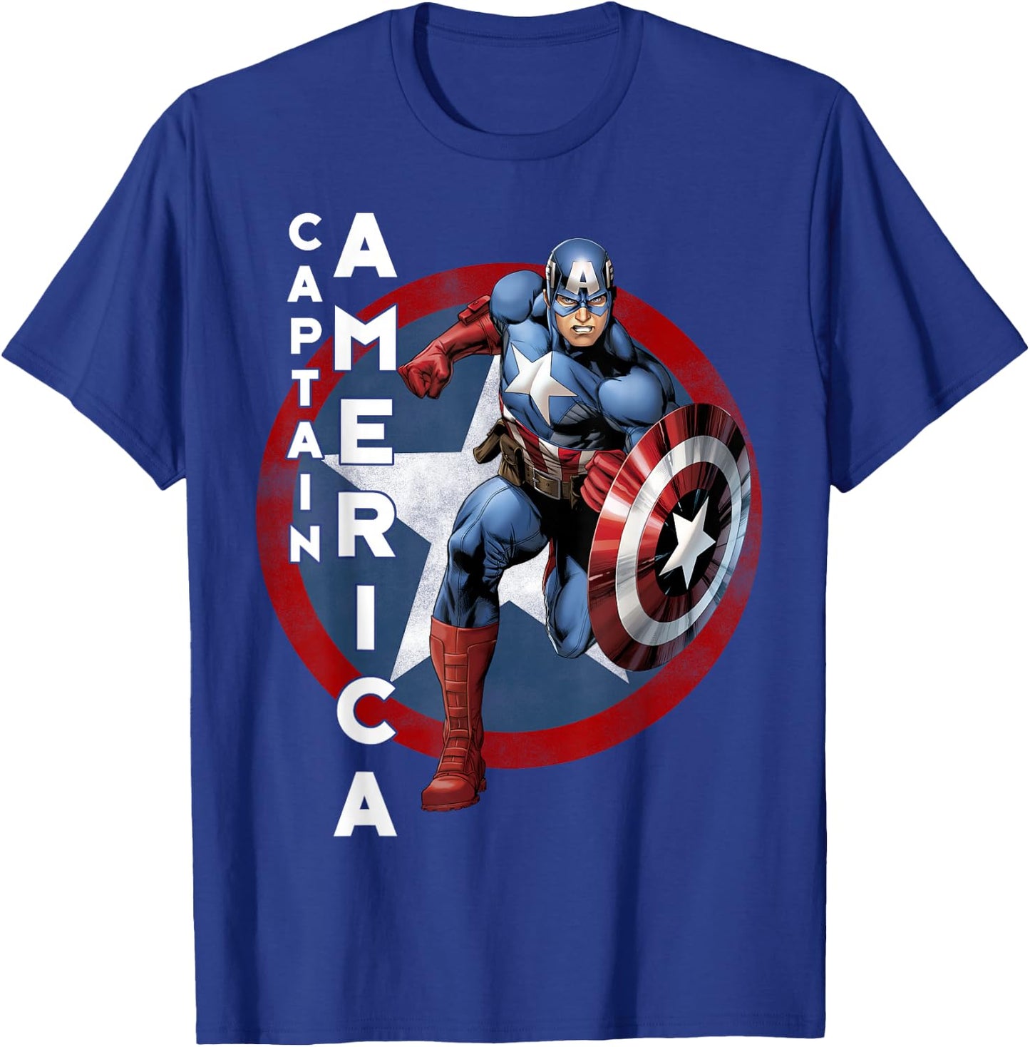 Marvel Avengers Vintage Captain America Avengers Icon Small T-Shirt - T-Shirt | Royal