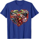 Marvel Avengers Heart Group Shot Valentine Graphic T-Shirt - T-Shirt | Royal