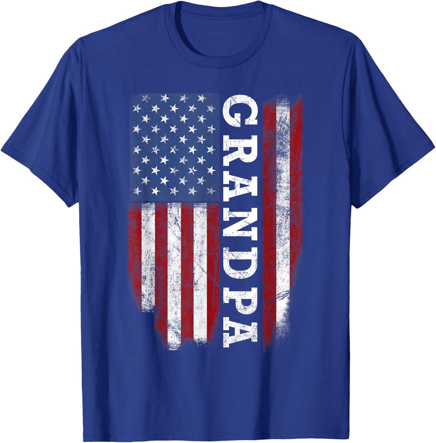 Grandpa Flag Shirt - USA American Flag for Proud Grandfather Men T-Shirt - T-Shirt | Royal