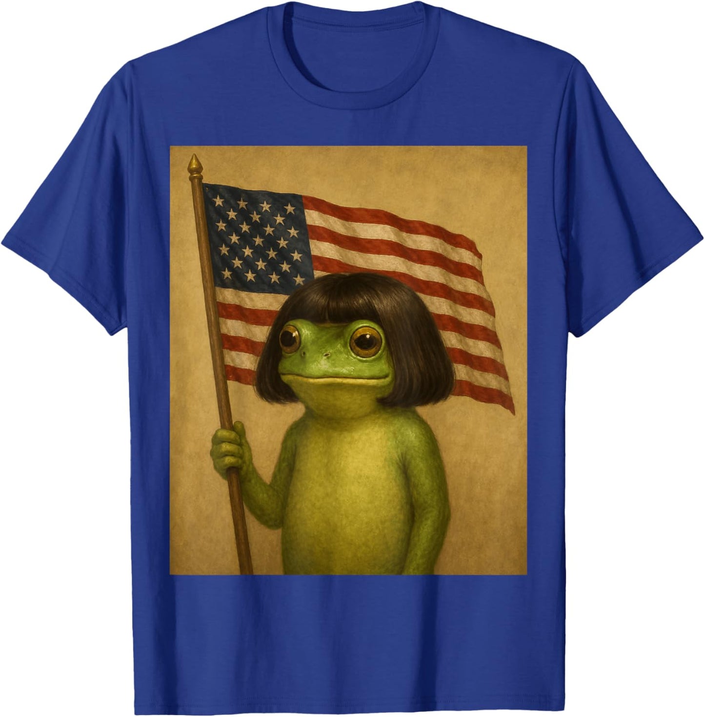 4th of July Frog with Bob Haircut American Flag Meme Boys T-Shirt - T-Shirt | Royal