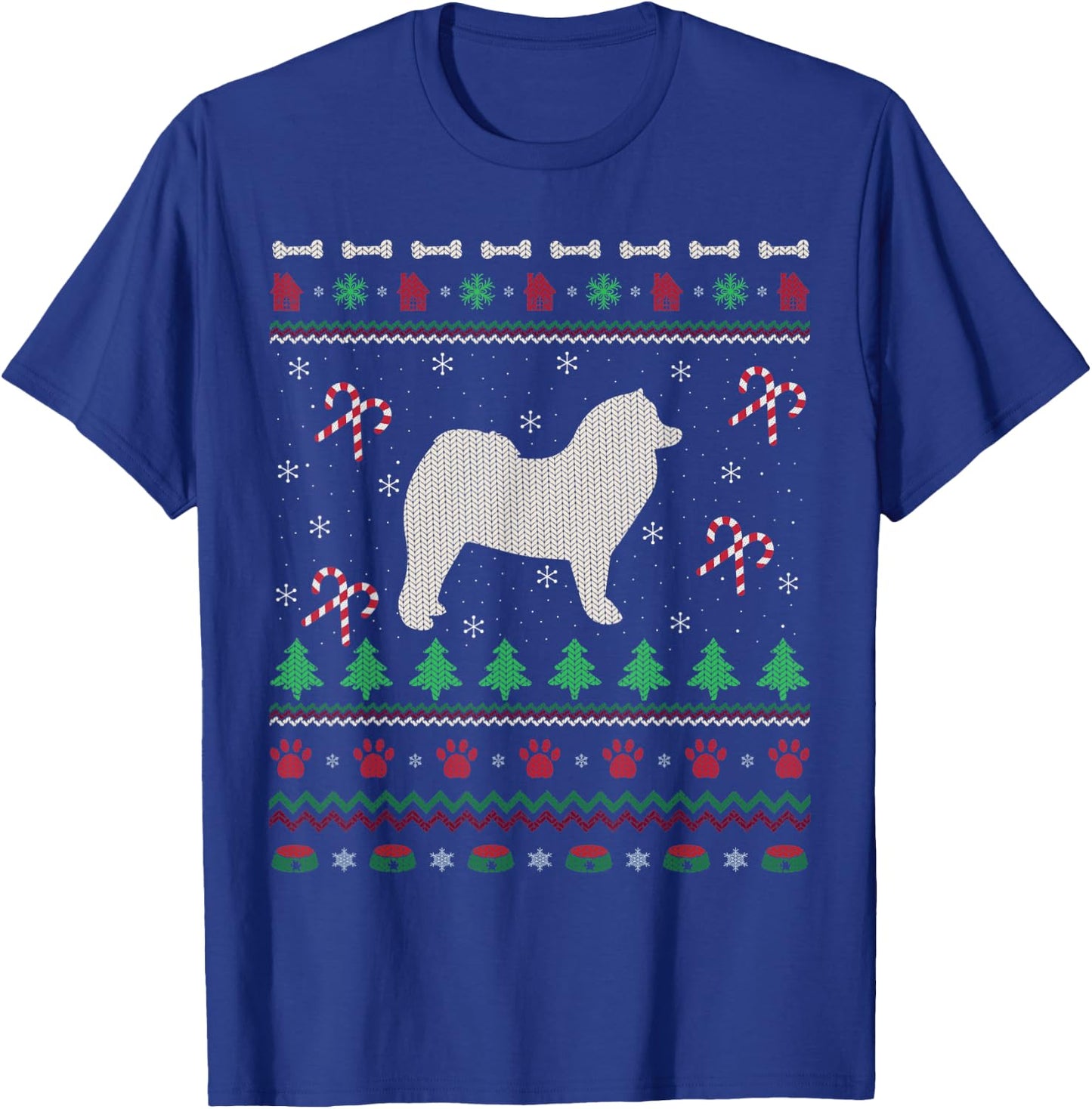 Samoyed Xmas Gift Ugly Samoyed Christmas T-Shirt - T-Shirt | Royal