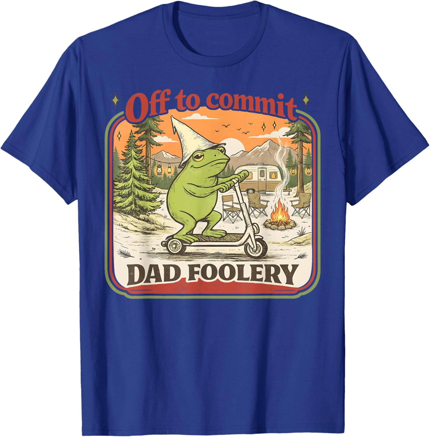 Off to Commit Dad Foolery Funny Frog Father Day T-Shirt - T-Shirt | Royal