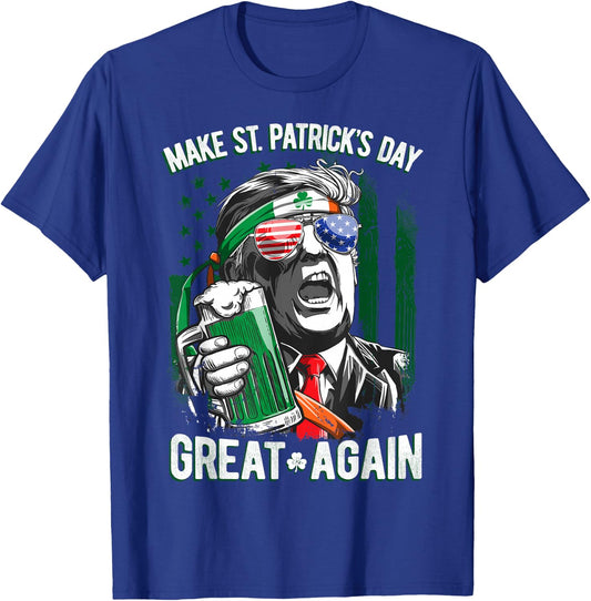 Make St Patricks Day Great Again Trump Men Women Irish Funny T-Shirt - T-Shirt | Royal