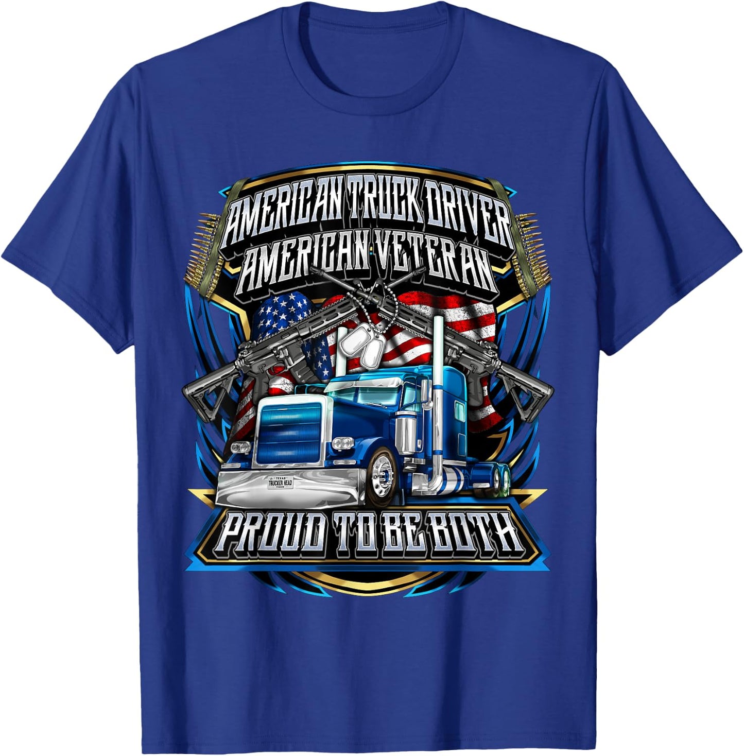 Truck Driver Veteran Trucker T-Shirt - T-Shirt | Royal