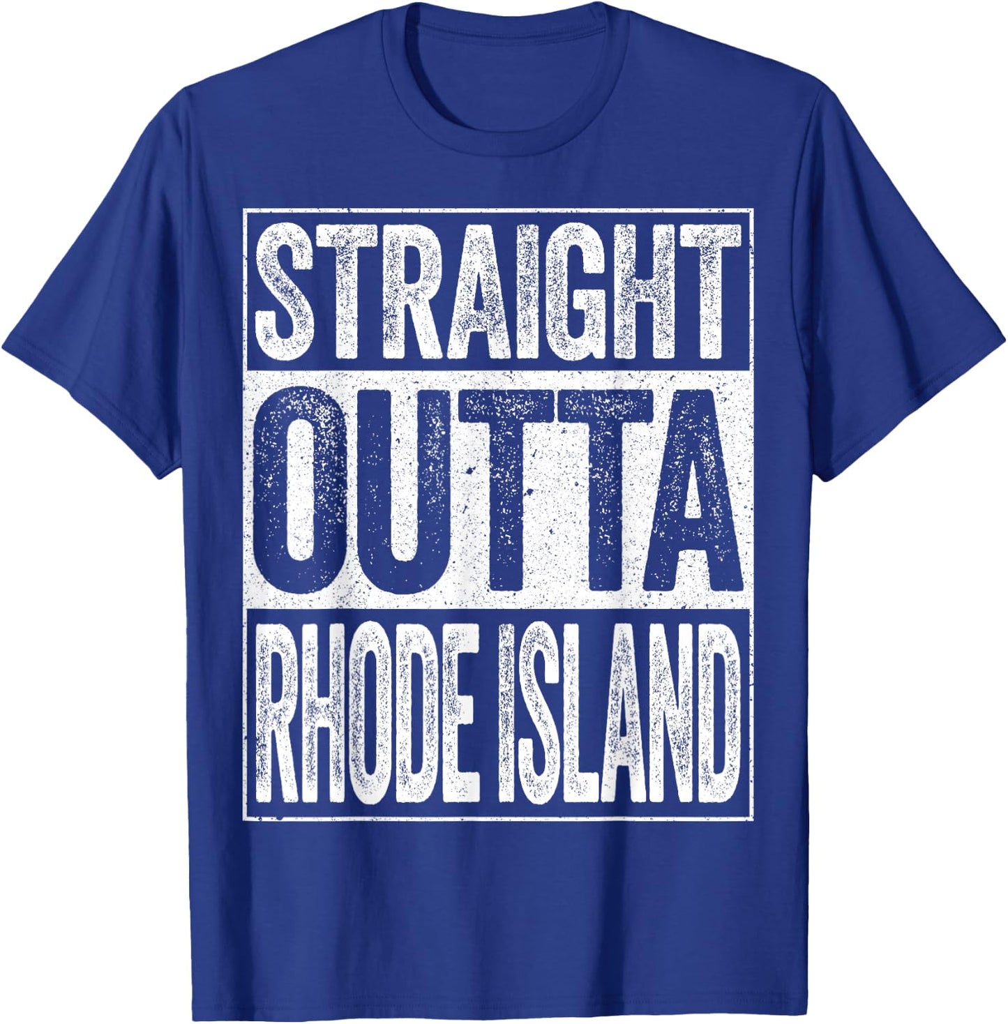 Straight Outta Rhode Island Shirt Men Women Kids RI State T-Shirt - T-Shirt | Royal
