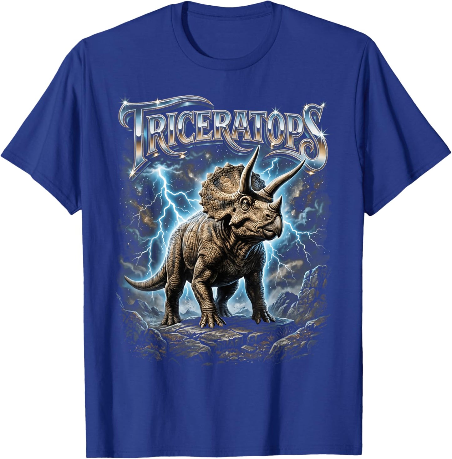 Triceratops Bootleg Vintage T-Shirt - T-Shirt | Royal