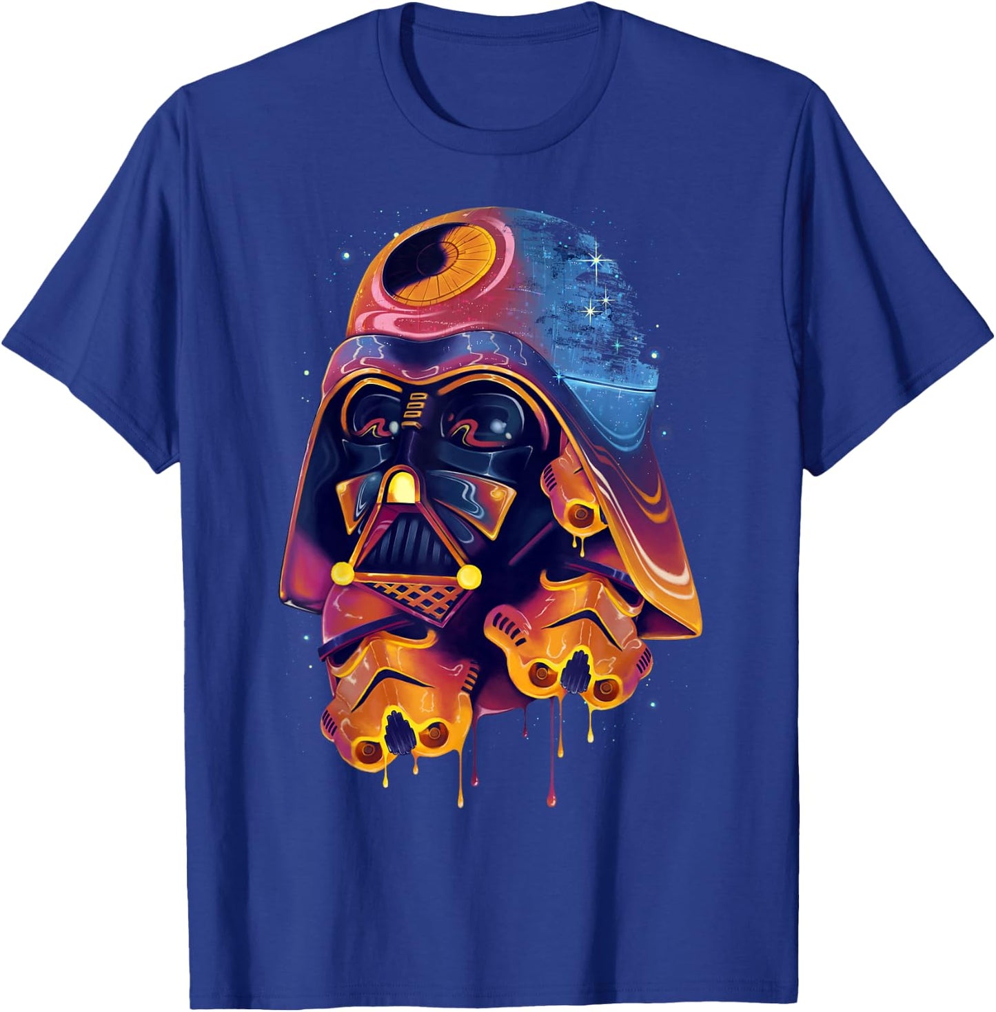 Star Wars Darth Vader Trooper Helmets Psychedelic Drip T-Shirt - T-Shirt | Royal