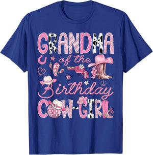 Grandma of The Birthday Cow-Girl Rodeo Western Coquette T-Shirt - T-Shirt | Royal