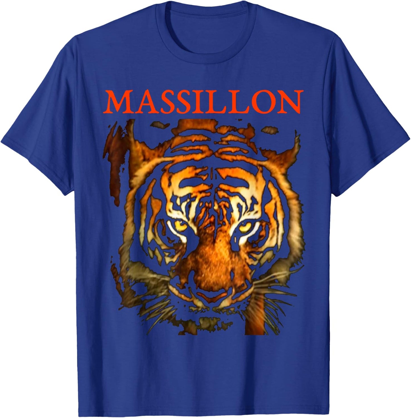 Massillon, Sports, Football, Baseball, Basketball. Tigers T-Shirt - T-Shirt | Royal