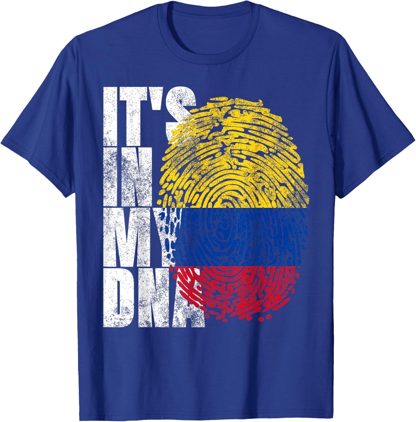 It's In My DNA Colombian Gifts Proud Hispanic Colombia Flag T-Shirt - T-Shirt | Royal
