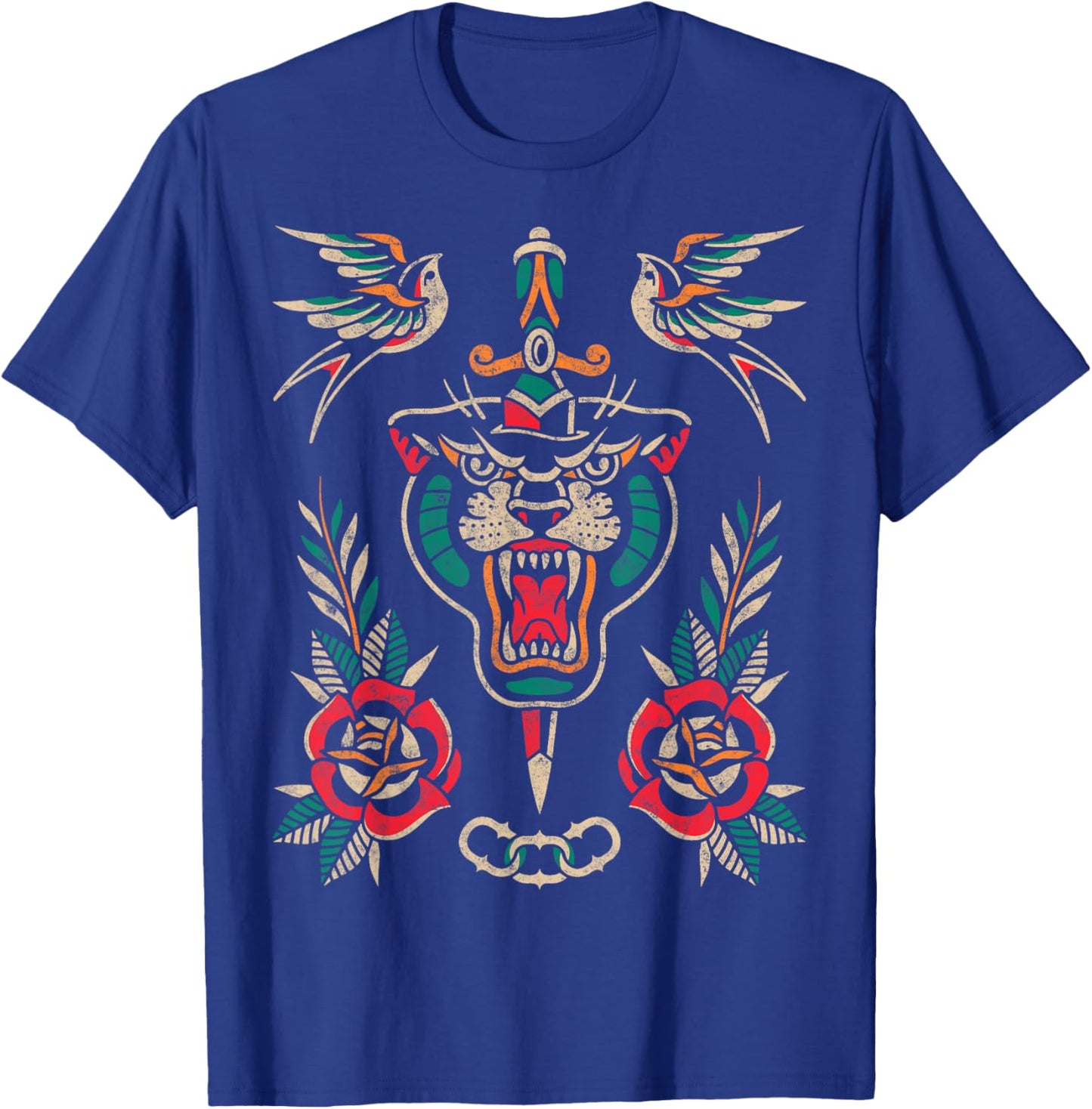 Vintage American Traditional Old School Tattoos Ink Artist T-Shirt - T-Shirt | Royal