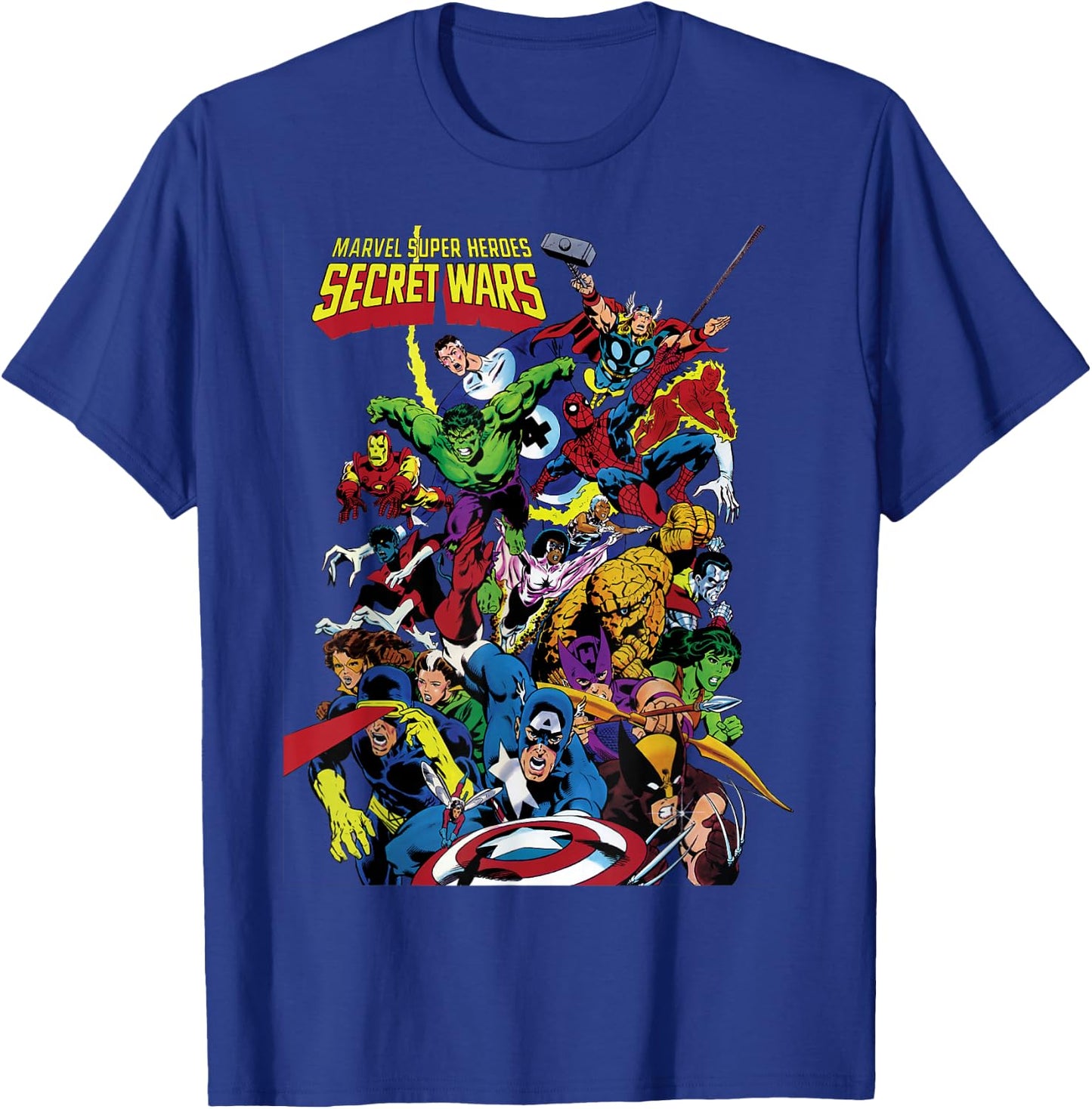 Marvel Exclusive Secret Wars Franchise Hero Collage T-Shirt - T-Shirt | Royal