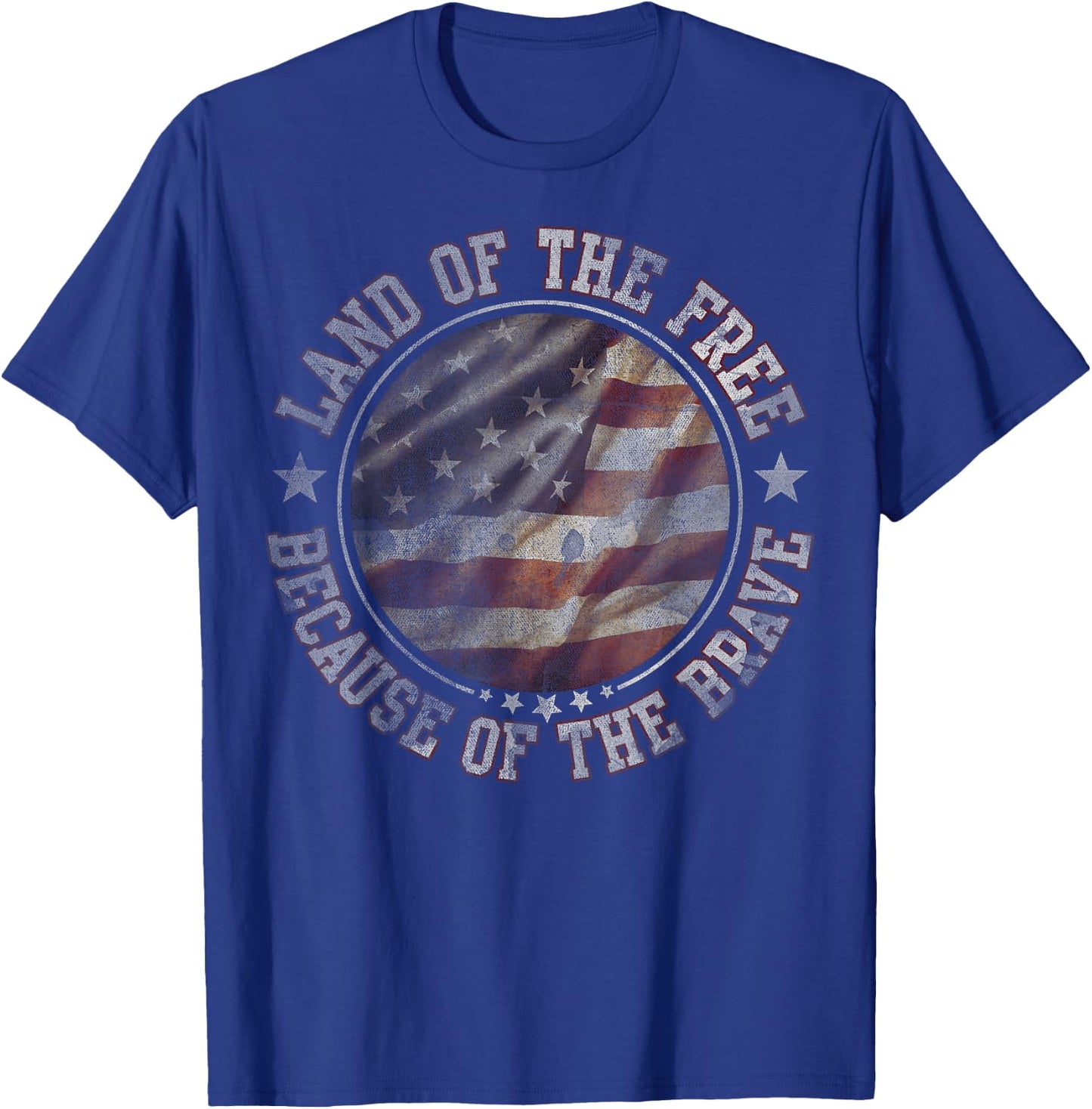 Land Of The Free Because Of The Brave USA T-Shirt - T-Shirt | Royal
